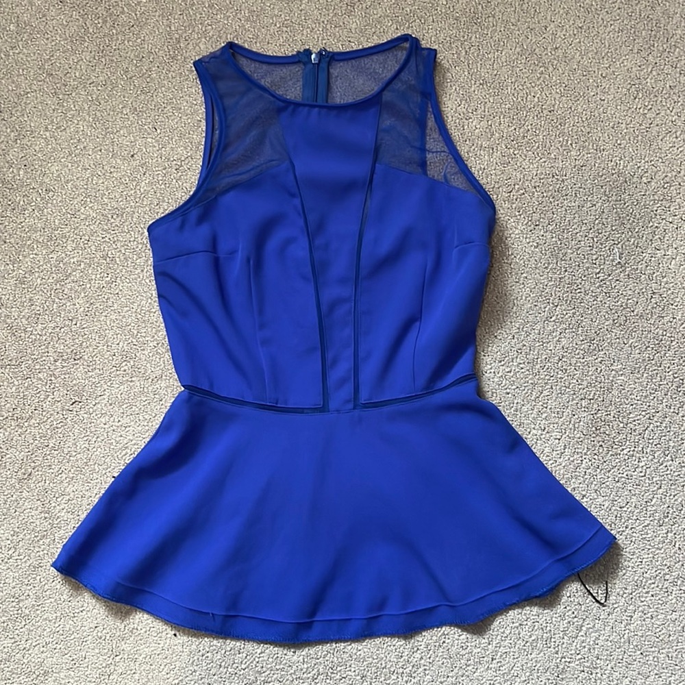 Dynamite Blue Dress Shirt with Mesh